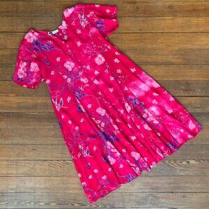 Pink Tropical Print Fit and Flare Mini Dress by La Cera Womens OS Summer